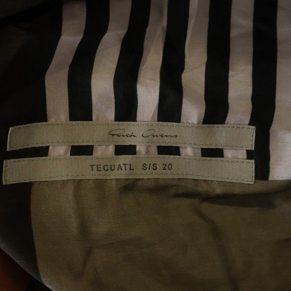 Rick Owens(リックオウエンス) 20SS Soft Lapel Blazer RU20S7756-SCJP1 ソフト ラペルブレイザー テーラードジャケット グリーン