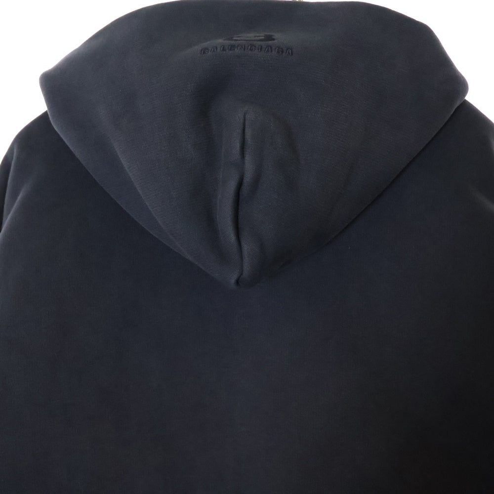 BALENCIAGA(バレンシアガ) Scarf Zip-Up Hoodie 794747 TQVM2 4021 スカーフ ジップアップ フーディー ブラック