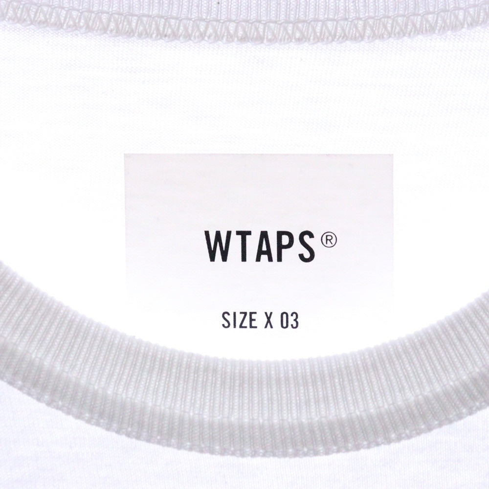 WTAPS(ダブルタップス) 23SS DESIGN 01 SS TEE ポケット付 ロゴプリント半袖Tシャツ カットソー ホワイト 231ATDT-CSM13