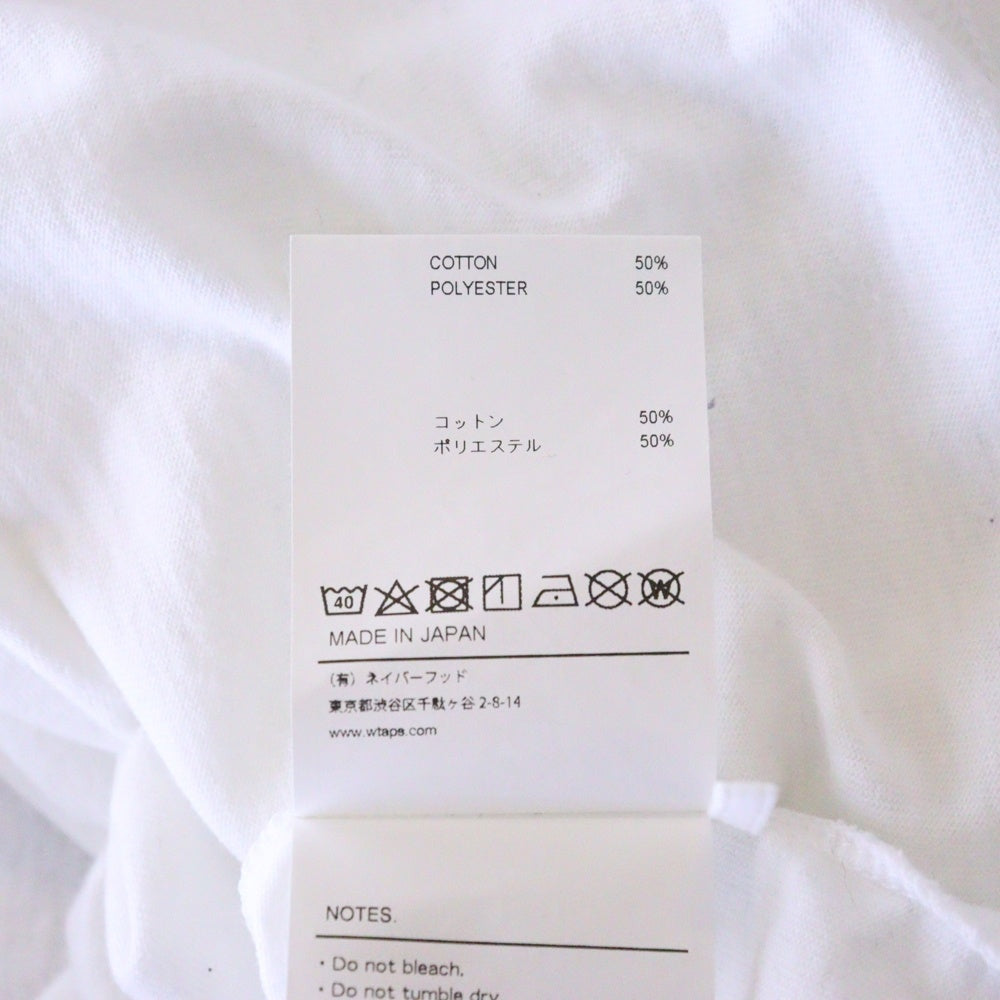 WTAPS(ダブルタップス) 23SS DESIGN 01 SS TEE ポケット付 ロゴプリント半袖Tシャツ カットソー ホワイト 231ATDT-CSM13