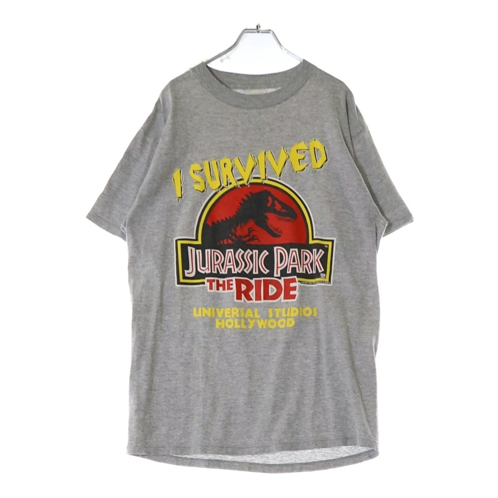 VINTAGE(ヴィンテージ) 90s JURASSIC PARK ジュラシックパーク フロントロゴプリント半袖Tシャツ カットソー グレー