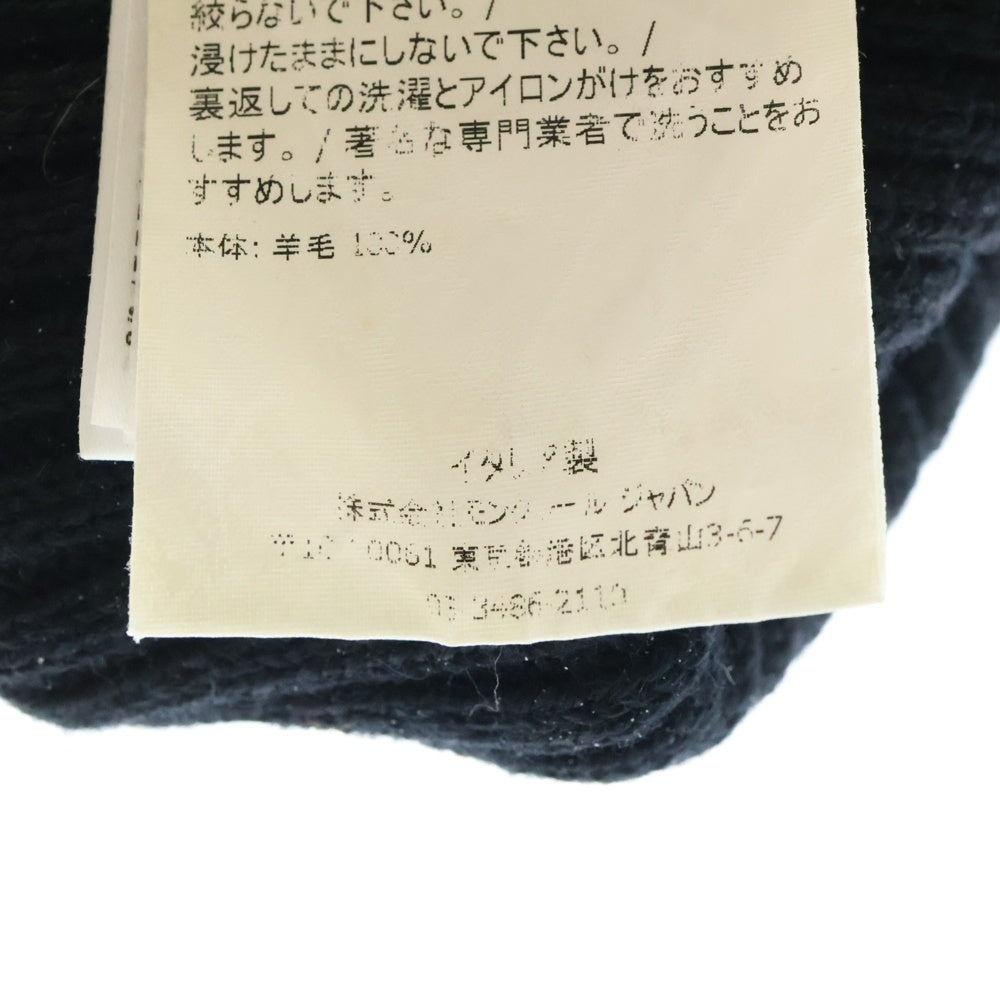 MONCLER(モンクレール) ワッペンロゴ ウールニットキャップ ニット帽 D20910029900 ブラック