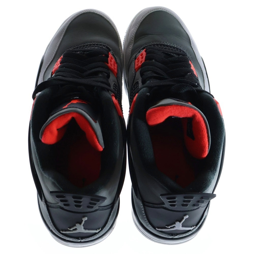 NIKE(ナイキ) AIR JORDAN 4 RETRO INFRARED DH6927-061 エアジョーダン4 レトロ インフラ レッド ハイカットスニーカー グレー/ブラック US9.5/27.5cm