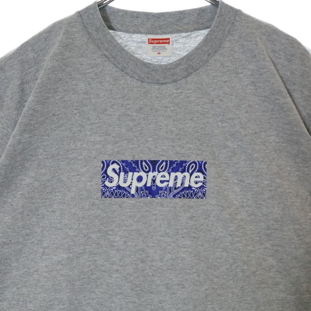 SUPREME(シュプリーム) 19AW Bandana Box Logo Tee バンダナ ボックス ロゴ Tシャツ M グレー
