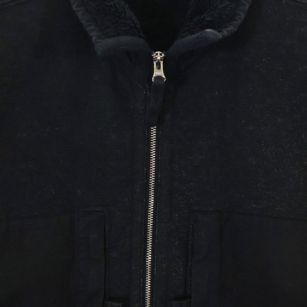 STONE ISLAND(ストーンアイランド) PLATED TERRY FLEECE 791567256 ダブルポケット ロゴパッチ付き フリース ジップアップ ジャケット ブラック