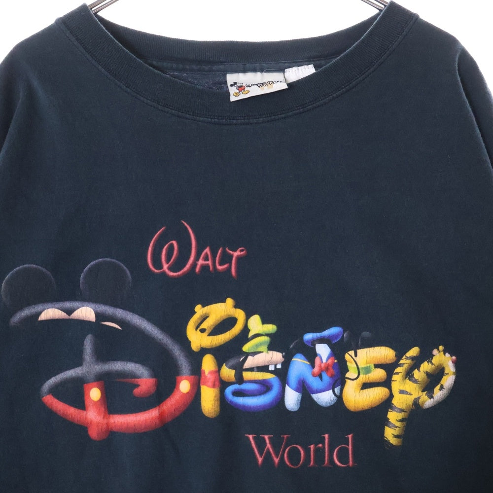 VINTAGE(ヴィンテージ) 90s DISNEY WORLD ディズニー プリント半袖Tシャツ カットソー ブラック