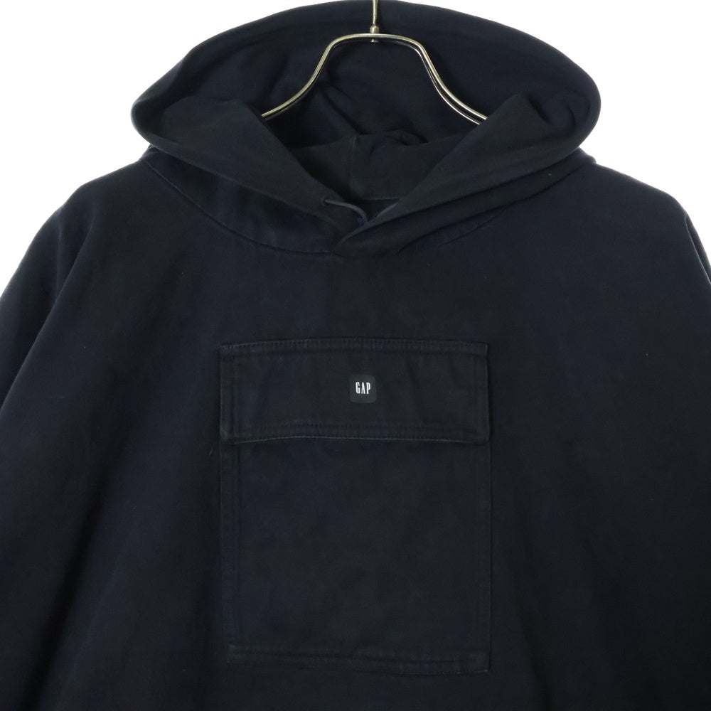 Yeezy Gap Engineered by Balenciaga(イージー ギャップ エンジニアードバイ バレンシアガ) SATEEN ANORAK HOODIE サテンアノラックフーディーパーカー 471395 ブラック