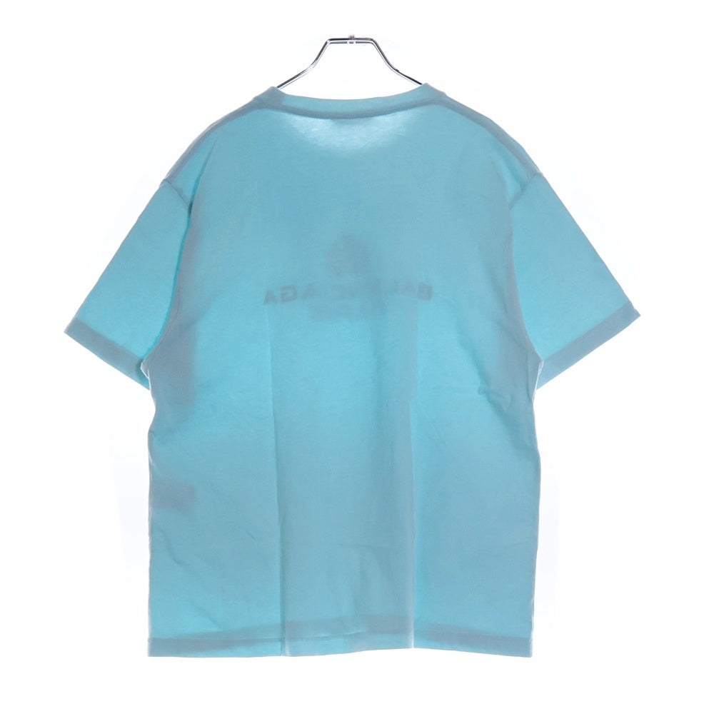 BALENCIAGA(バレンシアガ) パリスロゴプリント半袖Tシャツ カットソー 94599 TGV60 ブルー レディース