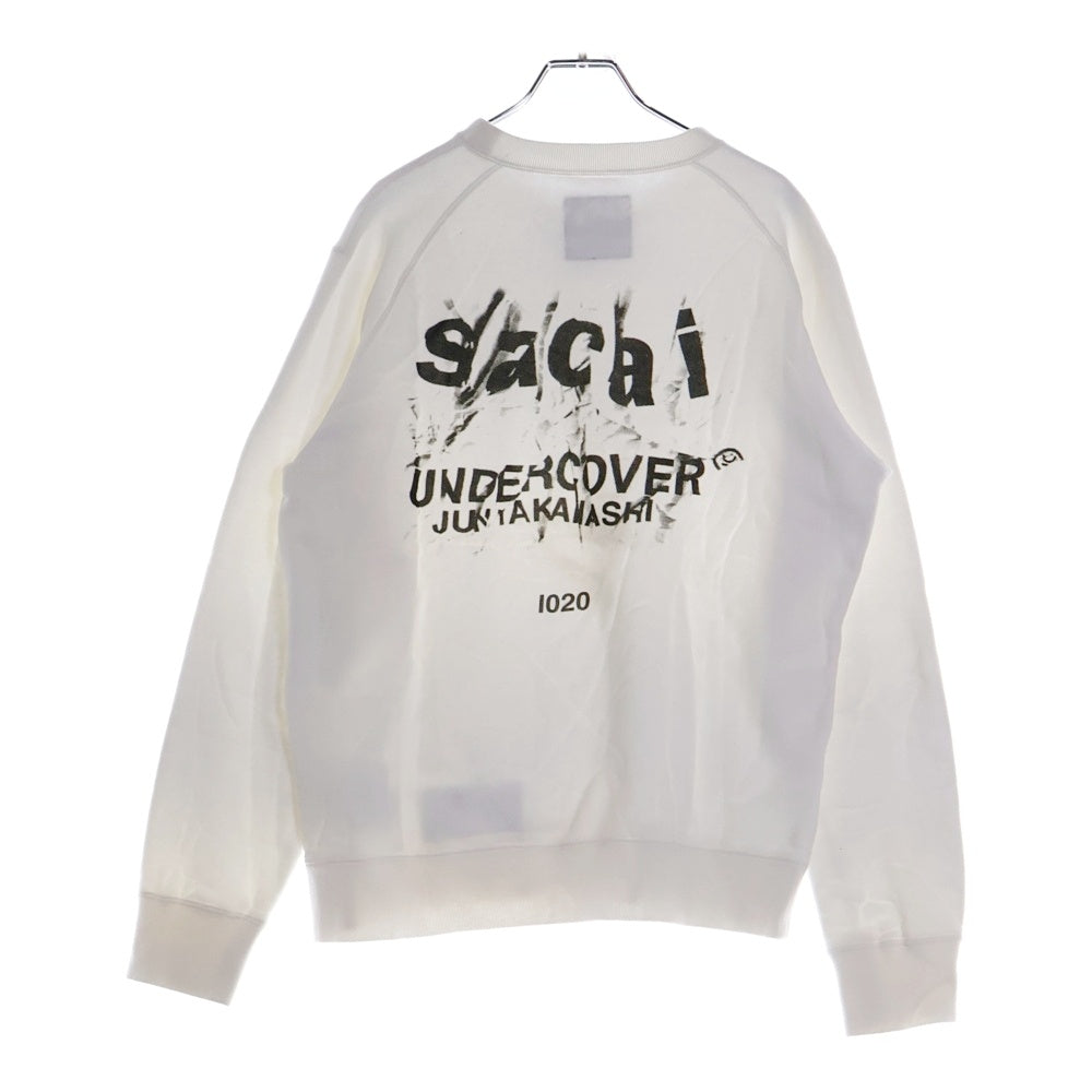 Sacai(サカイ) 17SS × UNDERCOVER アンダーカバー ロゴグラフィックプリントスウェットトレーナー 7-03782/UCS9817-1 ホワイト