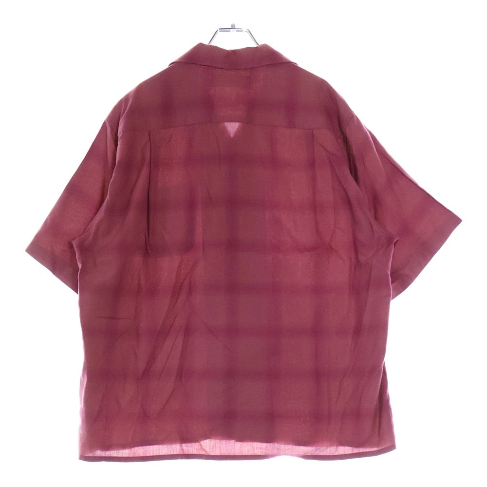 WACKO MARIA(ワコマリア) 25SS OMBRE CHECK OPEN COLLAR SHIRT S/S オンブレチェック柄 開襟シャツ 半袖シャツ ピンク
