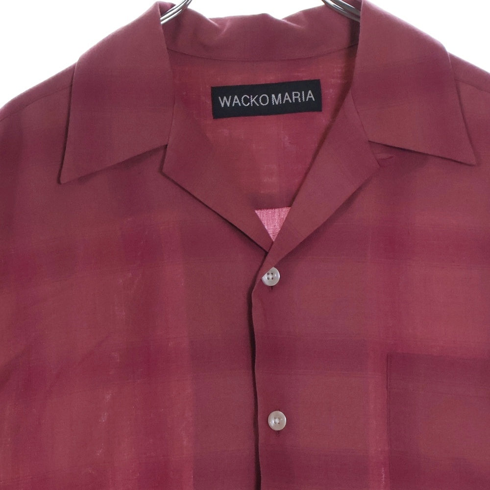 WACKO MARIA(ワコマリア) 25SS OMBRE CHECK OPEN COLLAR SHIRT S/S オンブレチェック柄 開襟シャツ 半袖シャツ ピンク