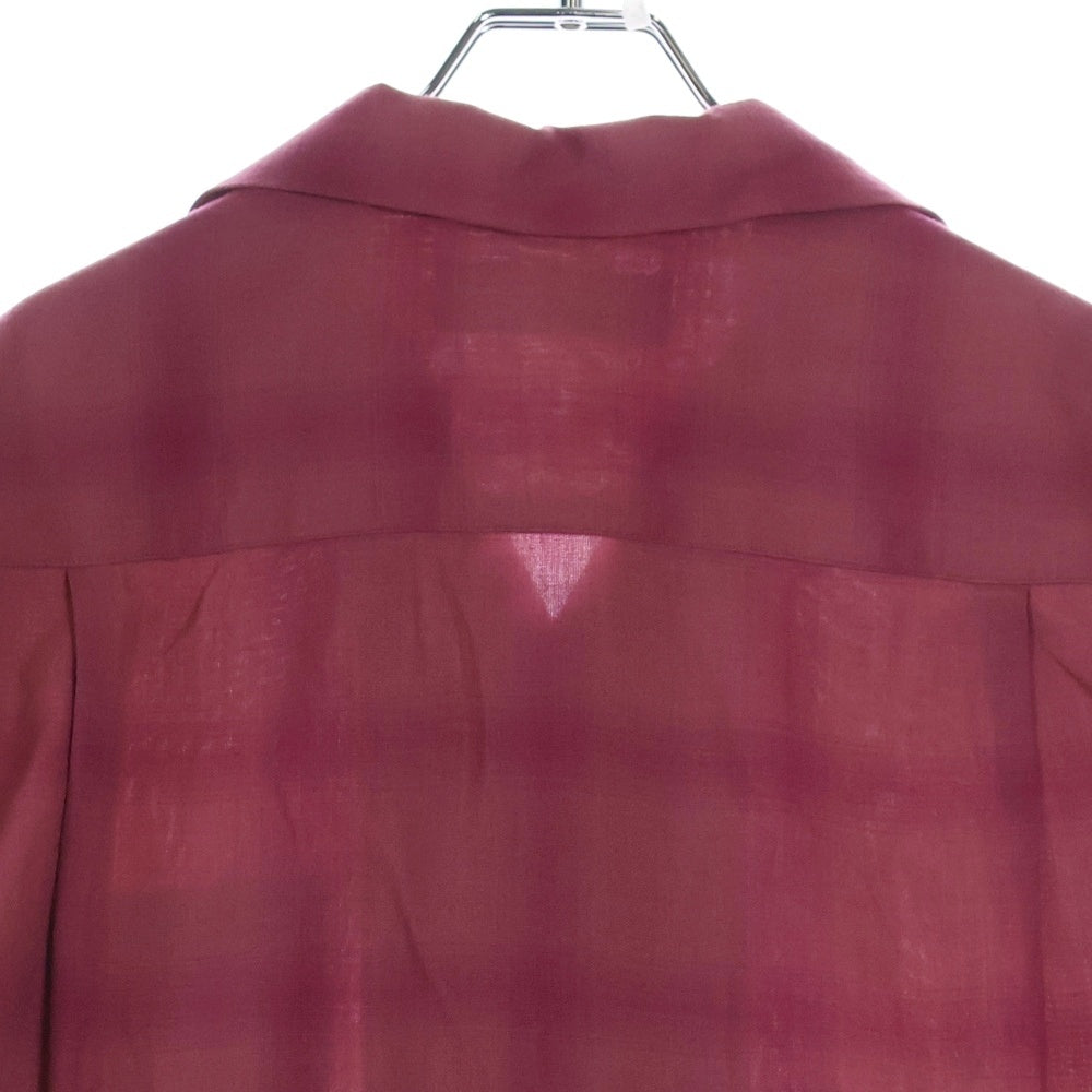 WACKO MARIA(ワコマリア) 25SS OMBRE CHECK OPEN COLLAR SHIRT S/S オンブレチェック柄 開襟シャツ 半袖シャツ ピンク