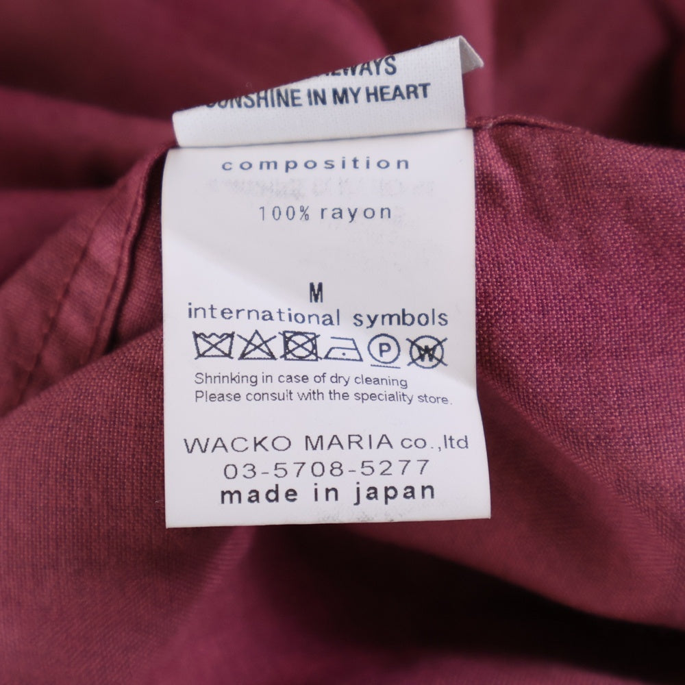 WACKO MARIA(ワコマリア) 25SS OMBRE CHECK OPEN COLLAR SHIRT S/S オンブレチェック柄 開襟シャツ 半袖シャツ ピンク
