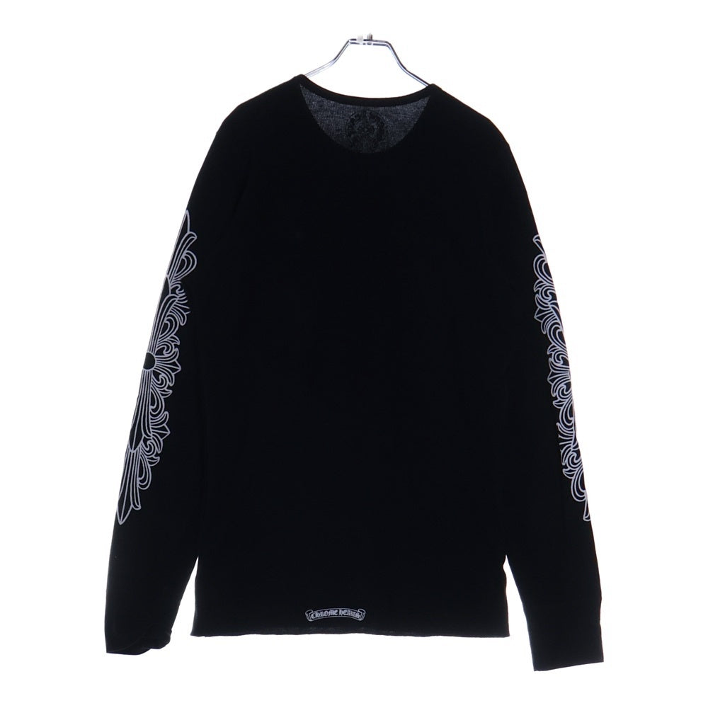 CHROME HEARTS(クロムハーツ) Horseshoe Arm Floral Thermal L/S Tee ホースシュー アームフローラル サーマル長袖Tシャツ ロンT ブラック