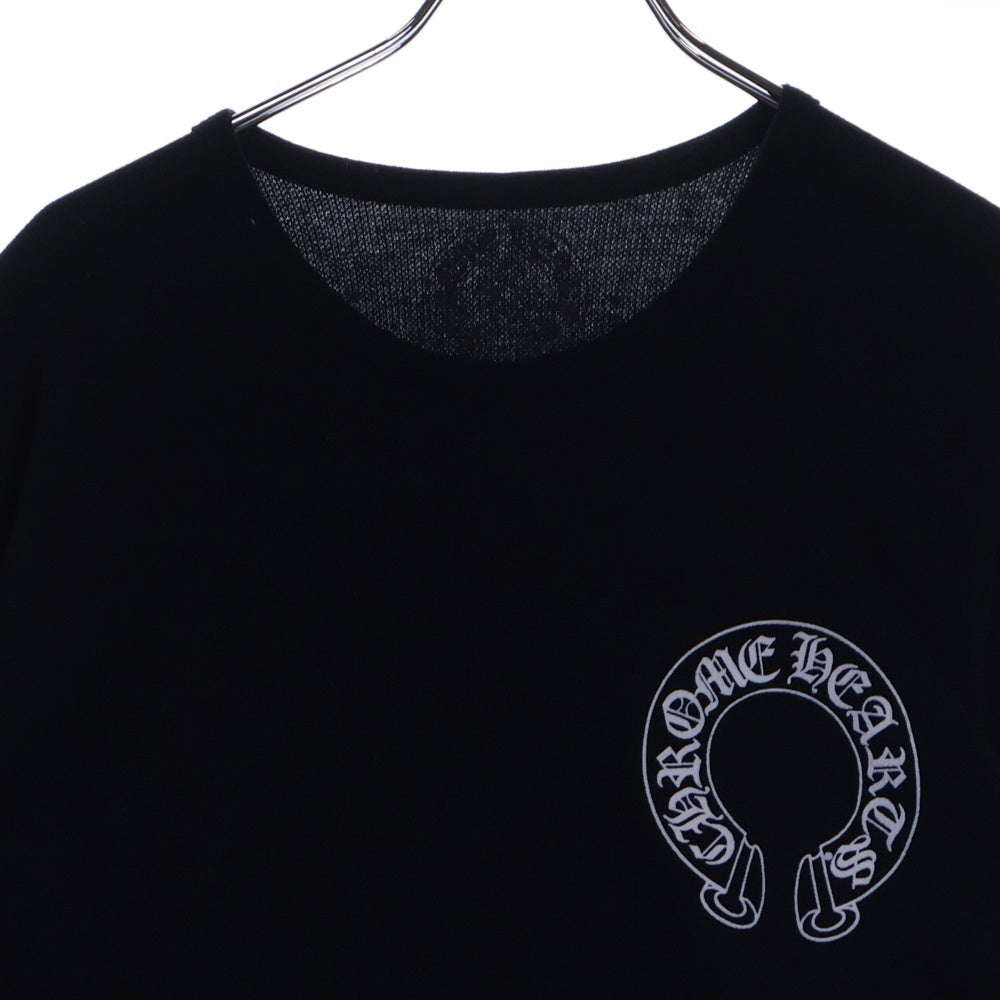 CHROME HEARTS(クロムハーツ) Horseshoe Arm Floral Thermal L/S Tee ホースシュー アームフローラル サーマル長袖Tシャツ ロンT ブラック
