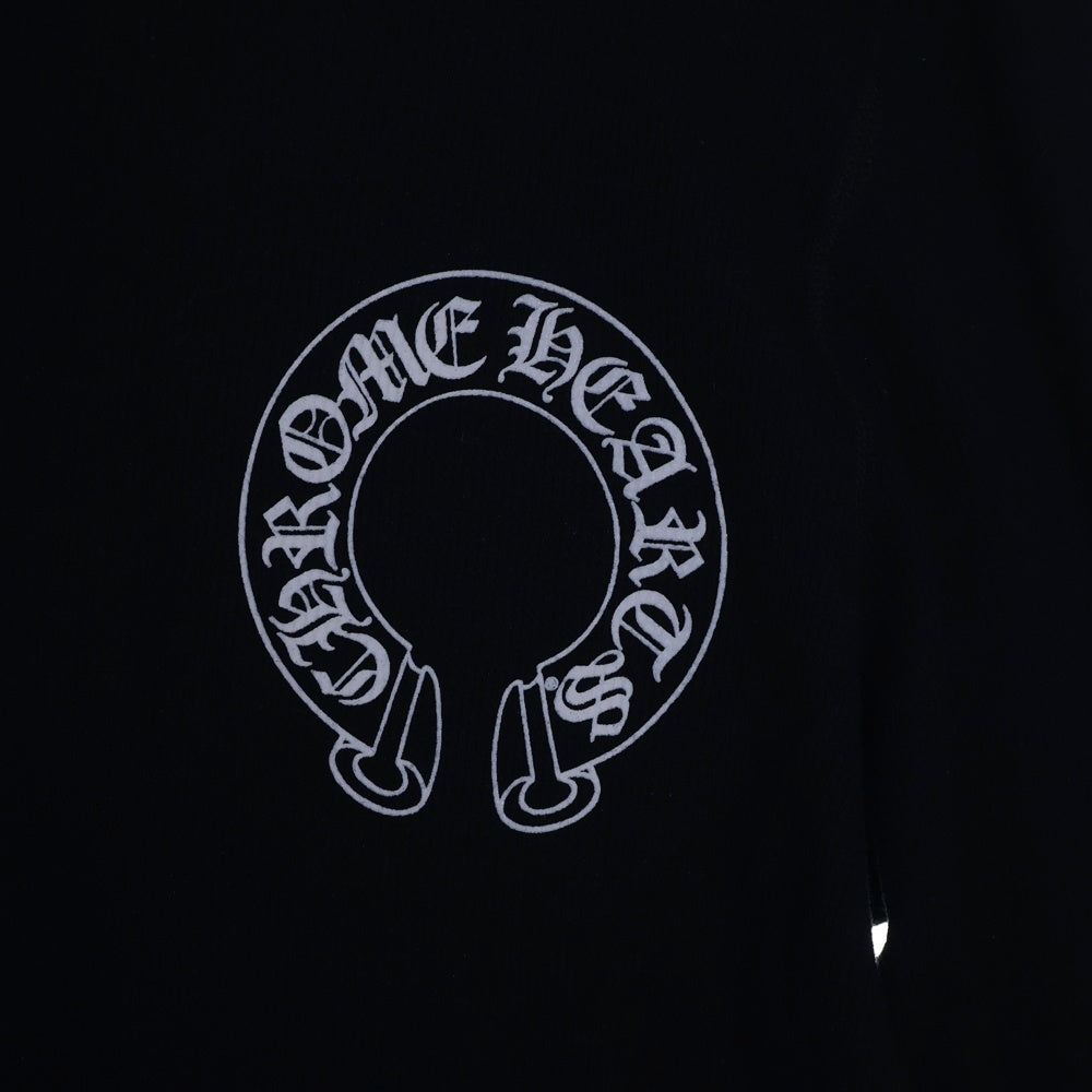 CHROME HEARTS(クロムハーツ) Horseshoe Arm Floral Thermal L/S Tee ホースシュー アームフローラル サーマル長袖Tシャツ ロンT ブラック