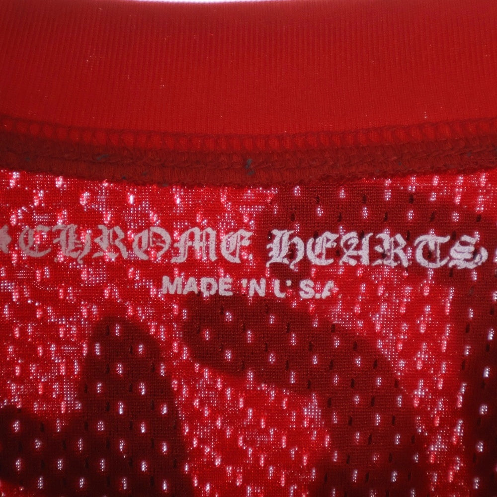 CHROME HEARTS(クロムハーツ) ×MATTY BOY PPO FORM TEAM MESH WARM UP JERSEY TEE マッティボーイ メッシュプリントジャージー 長袖Tシャツ ロングスリーブカットソー レッド