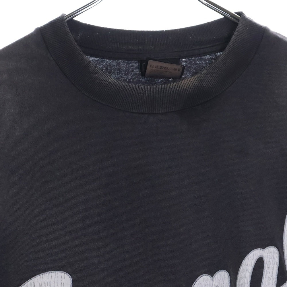 SAINT MICHAEL(セントマイケル) 25SS × FEAR OF GOD SNT OF GOD FG_SS TEE SM-HR8-0000-C01 VINTAGE加工 セントオブゴッド 両面プリント クルーネック 半袖Tシャツ カットソー ブラック