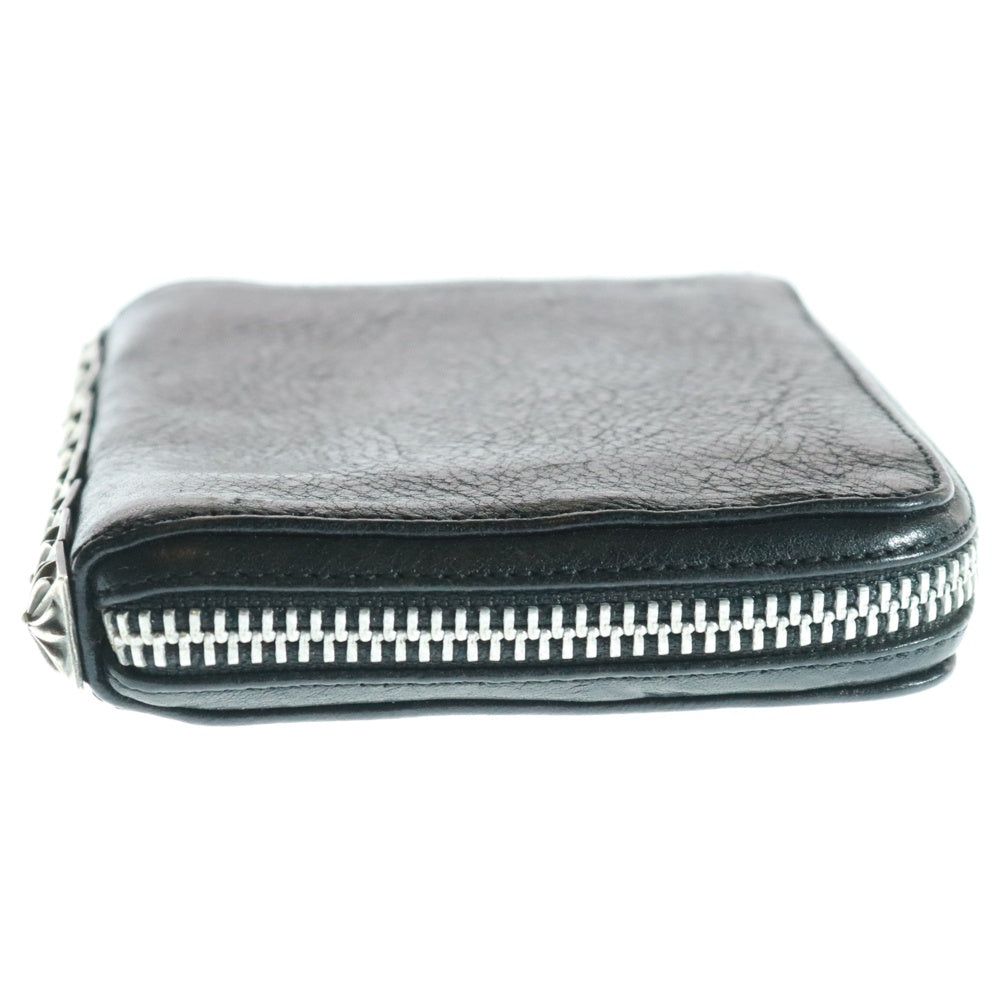 CHROME HEARTS(クロムハーツ) 3 SIDE ZIP 3サイドジップ サイドピラミッドスタッズレザーウォレット財布 ブラック