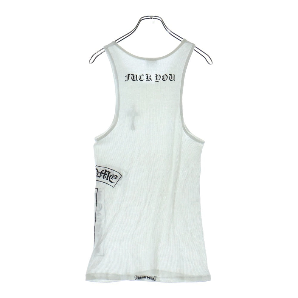 CHROME HEARTS(クロムハーツ) OLD FUCK YOU T-BAR TANK TOP オールド ラージクロス ファックユー Tバープリントタンクトップ ノースリーブ ホワイト