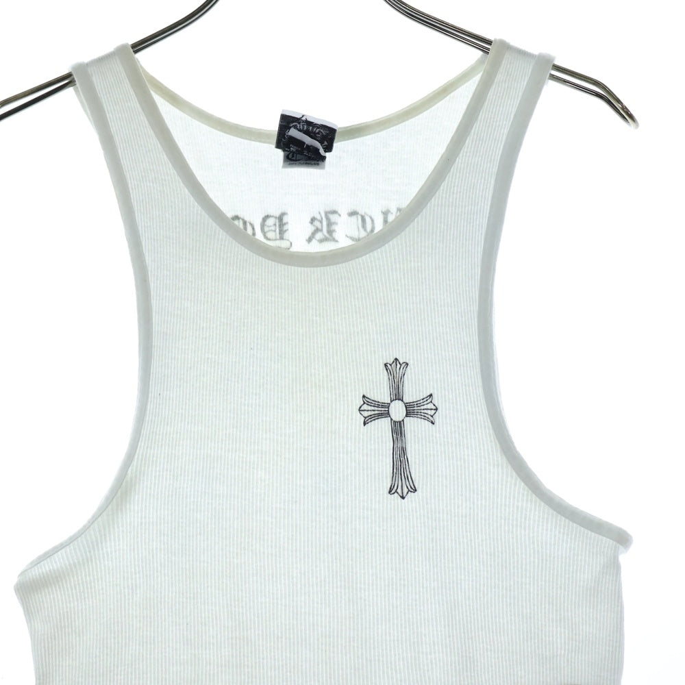CHROME HEARTS(クロムハーツ) OLD FUCK YOU T-BAR TANK TOP オールド ラージクロス ファックユー Tバープリントタンクトップ ノースリーブ ホワイト