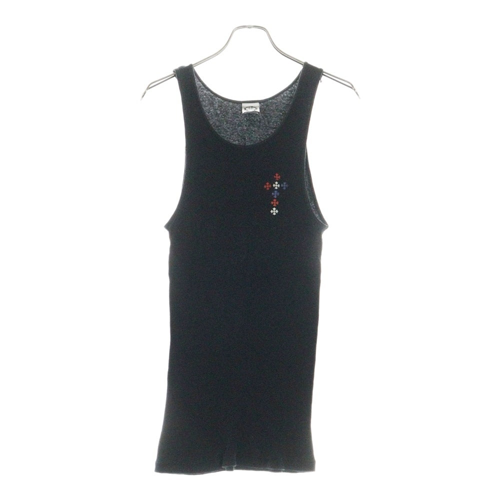 CHROME HEARTS(クロムハーツ) OLD TANK TOP 星条旗プリント リブタンクトップ ノースリーブカットソー ブラック