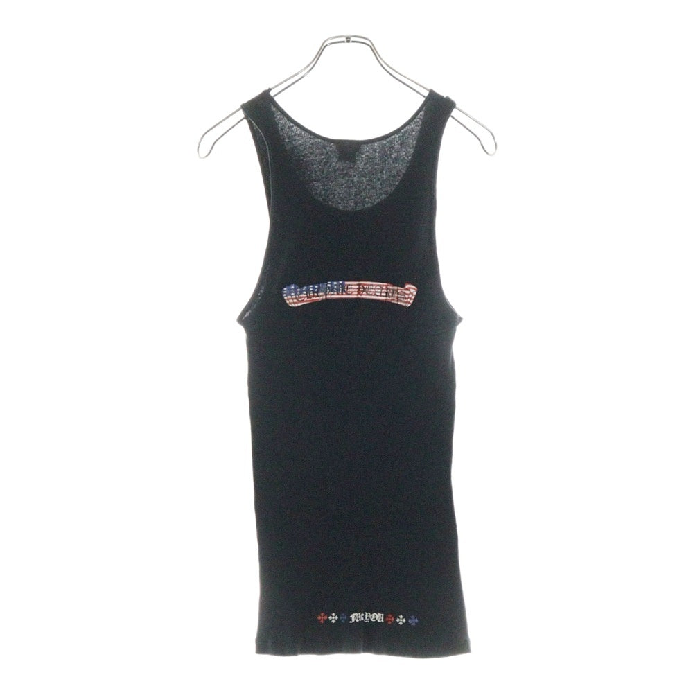 CHROME HEARTS(クロムハーツ) OLD TANK TOP 星条旗プリント リブタンクトップ ノースリーブカットソー ブラック