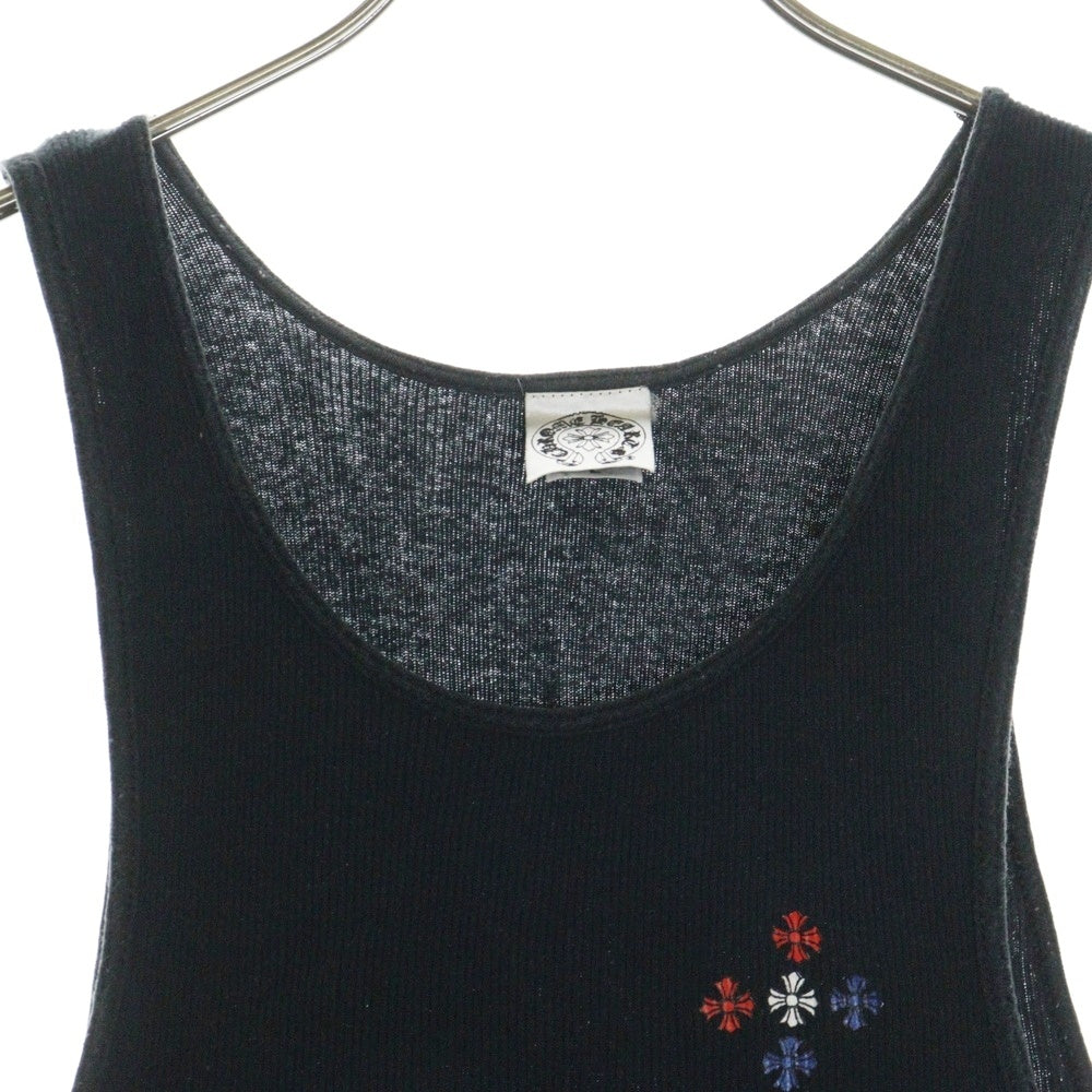CHROME HEARTS(クロムハーツ) OLD TANK TOP 星条旗プリント リブタンクトップ ノースリーブカットソー ブラック