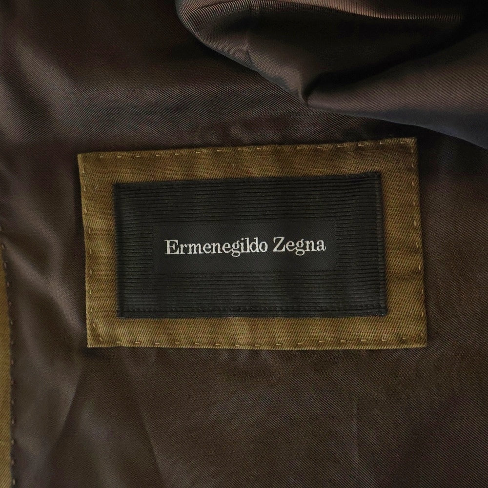 Ermenegildo Zegna(エルメネジルドゼニア) リネン混 2bテーラードジャケット ブラウン 372001