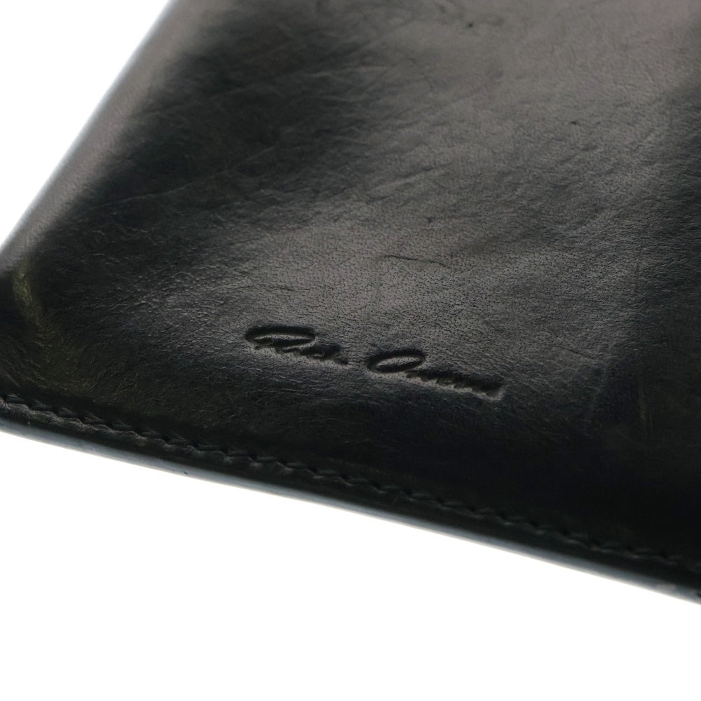 Rick Owens(リックオウエンス) レザー ネックウォレット ラウンドジップ財布 ブラック
