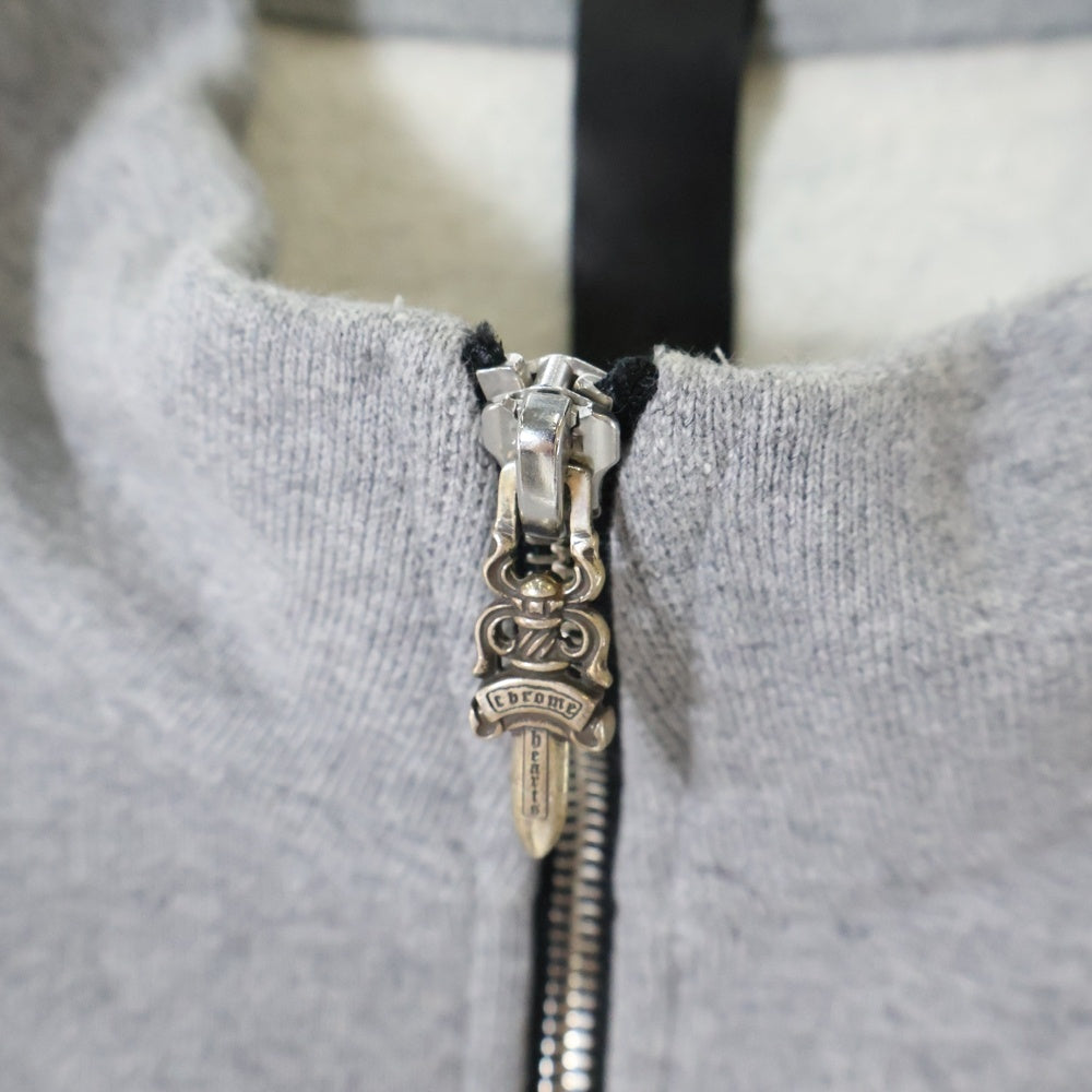 CHROME HEARTS(クロムハーツ) Y NOT CRS PATCH HALF ZIP SWEAT ワイノット クロスパッチ付き ハーフジップスウェット グレー