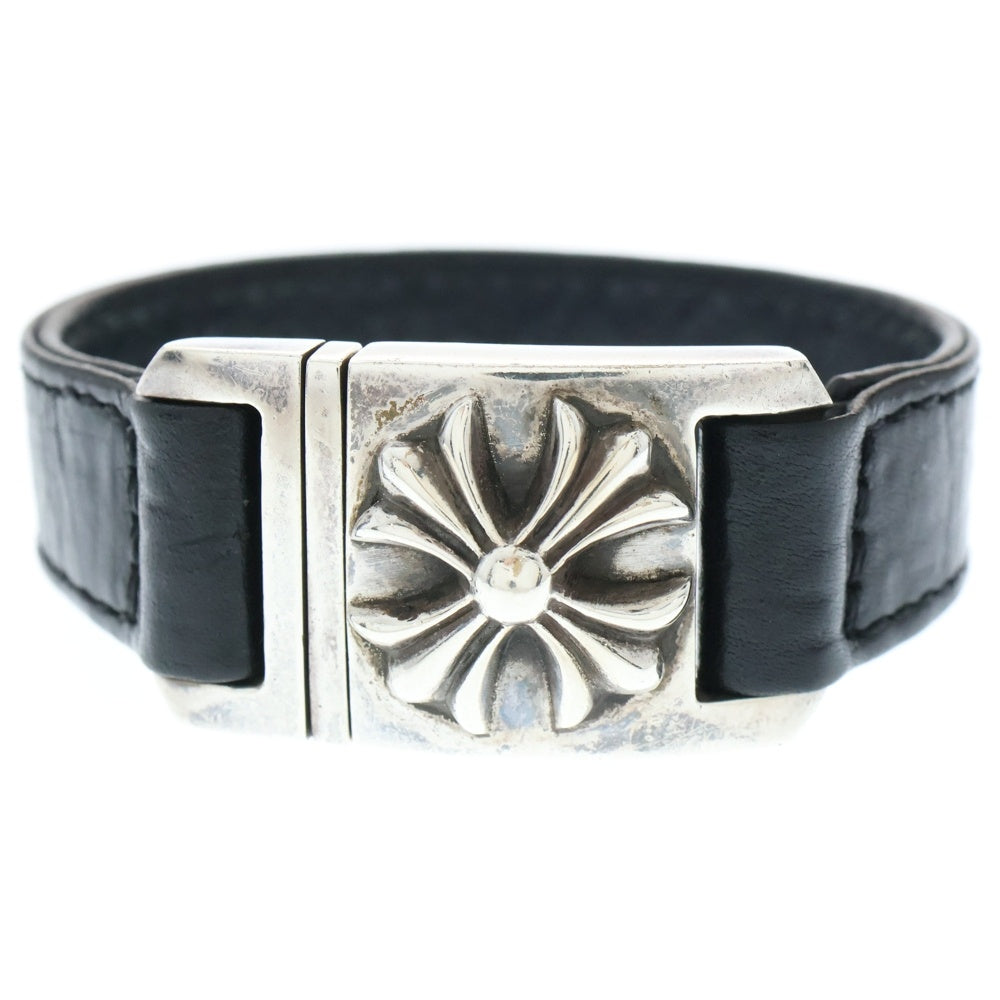 CHROME HEARTS(クロムハーツ) HARNESS CH X ハーネス CHプラス レザーブレスレット ブラック/シルバー