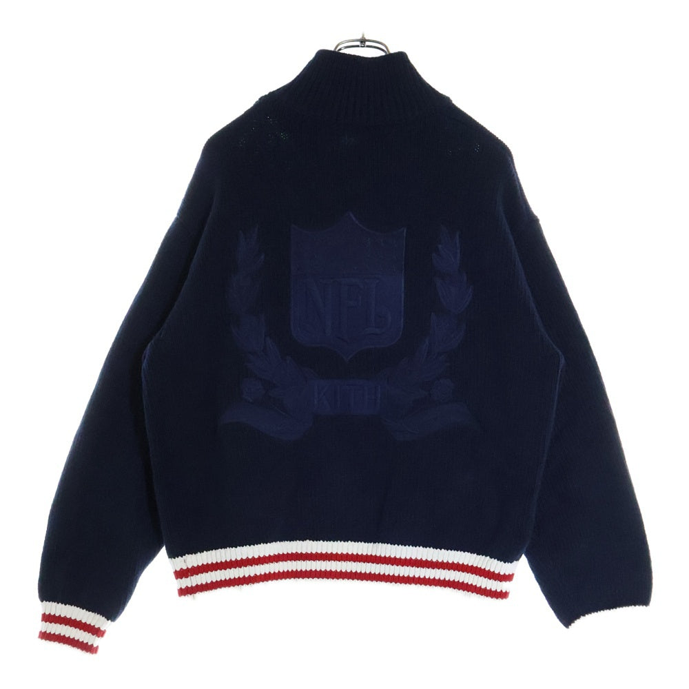 KITH(キス) 24AW '47 for the NFL GIANTS Wyona Full Zip Sweater ジャイアンツ ウィノナフルジップニットセーター KHM032663 ネイビー
