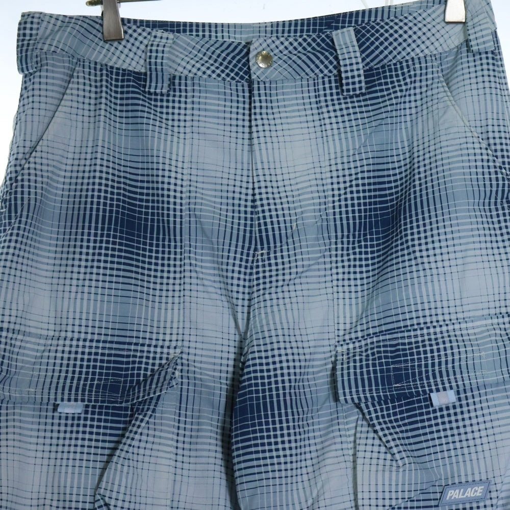 Palace Skateboards(パレススケートボーズ) 24SS BARE LEVELS TROUSER ベアレベルズチェック柄トラウザーズパンツ ブルー