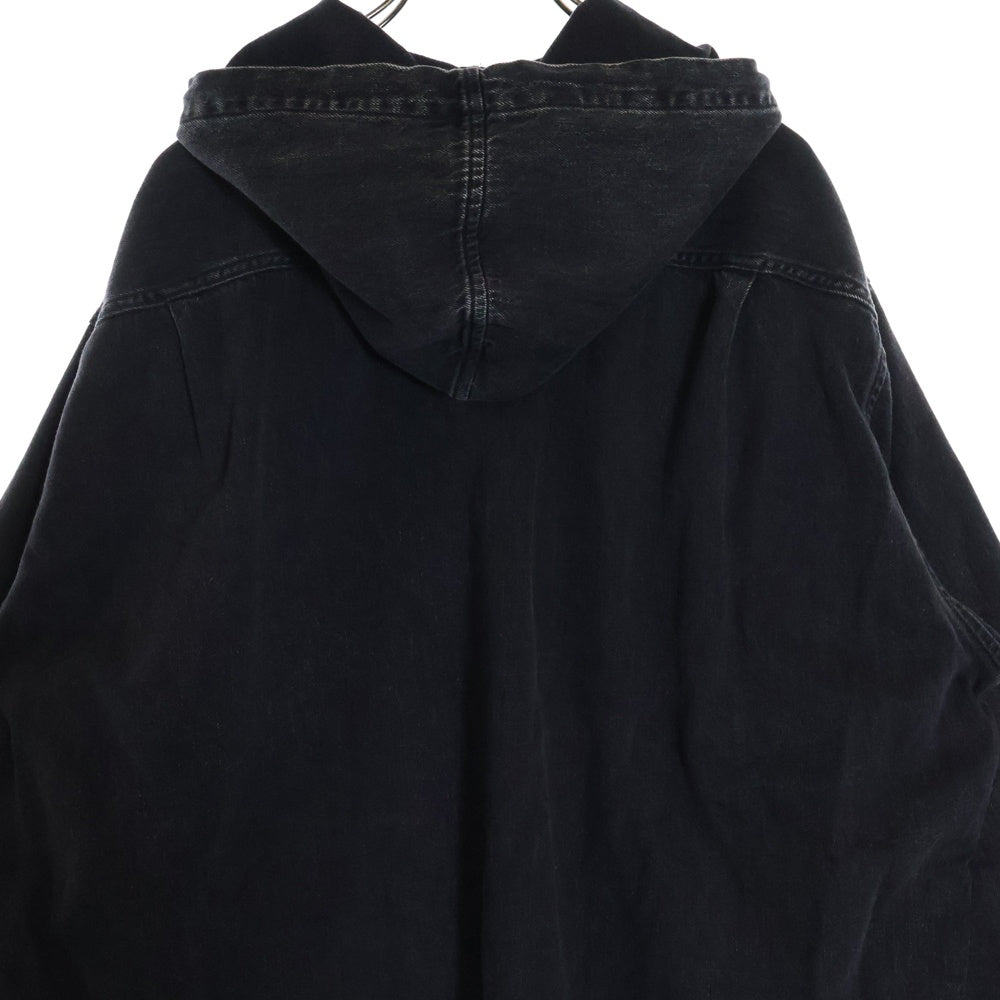 DIESEL(ディーゼル) Hybrid shirt in Tencel denim d-dewny-hood A13033 フード付き ハイブリット デニムジャケット フーディー ブラック