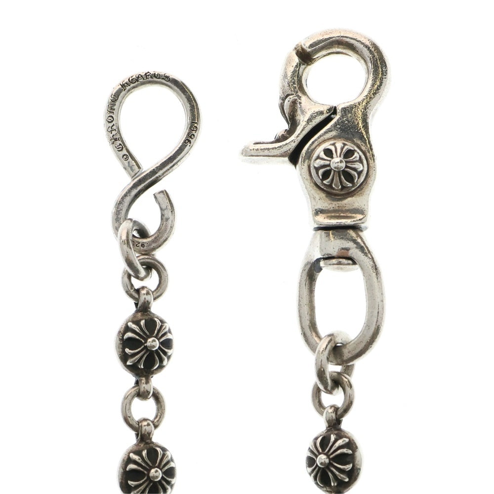 CHROME HEARTS(クロムハーツ) 2BALL SHORT-S/1クリップショート#2クロスボール ウォレットチェーン ショート シルバー BCA063