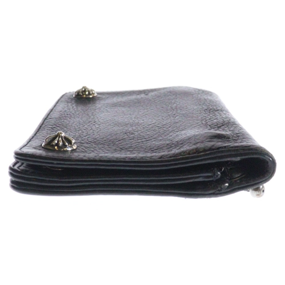 CHROME HEARTS(クロムハーツ) 2ZIP 2ジップ クロスボールボタンレザーウォレット 財布 ブラック BCA363