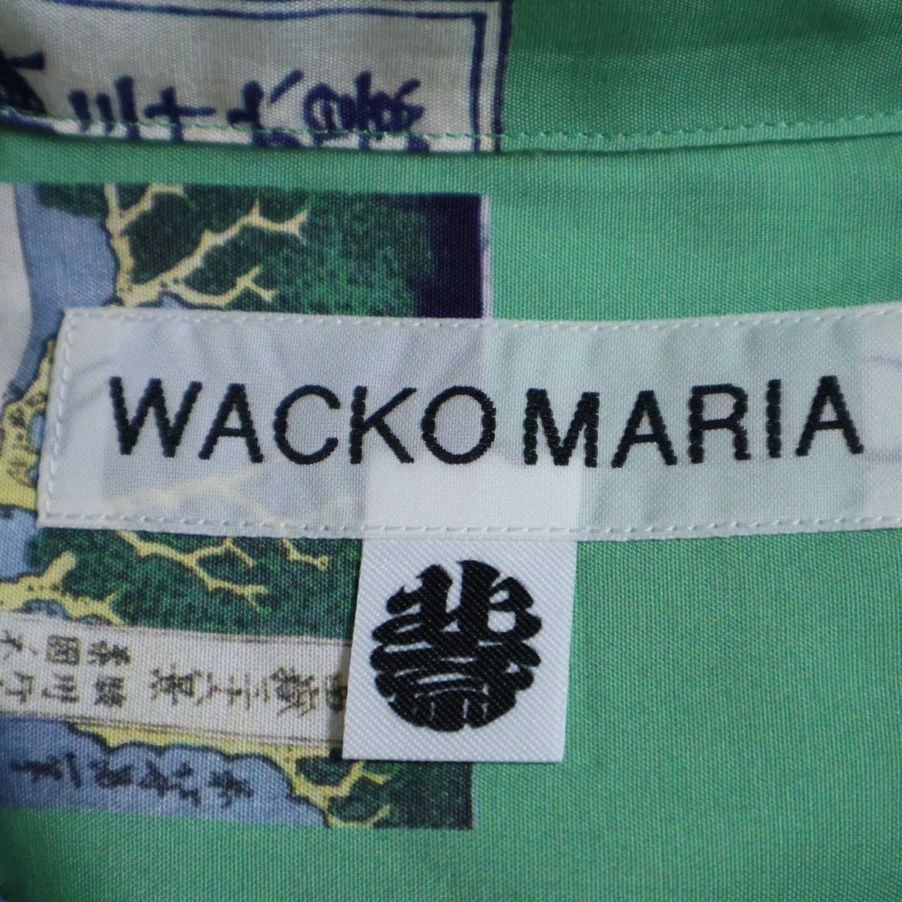 WACKO MARIA(ワコマリア) 葛飾北斎 絵画プリント HOKUSAI-WM-HI01 レーヨンアロハシャツ グリーン