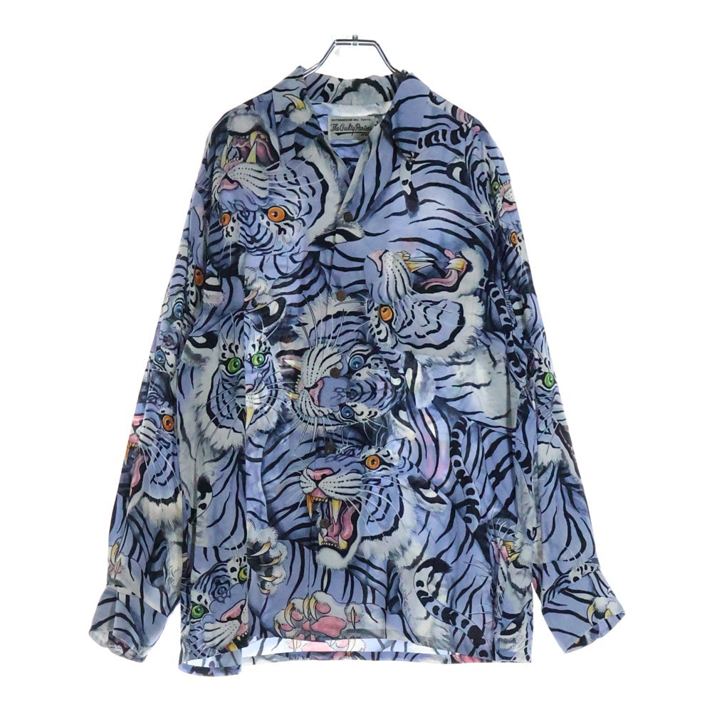 WACKO MARIA(ワコマリア) ×TIM LEHI HAWAIIAN SHIRT TIMLEHI-WM-HI25 ティムリーハイ 長袖ハワイアンシャツ アロハシャツ ブルー