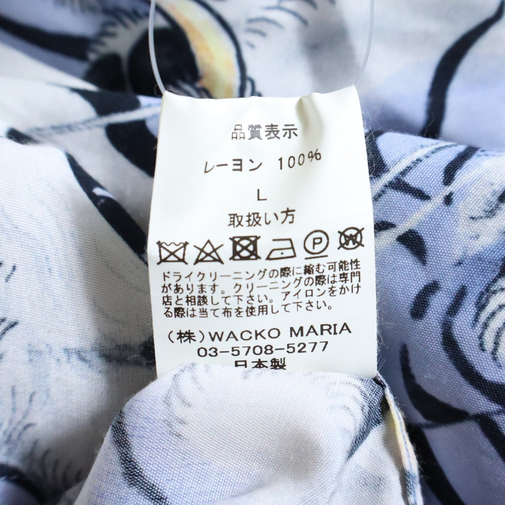 WACKO MARIA(ワコマリア) ×TIM LEHI HAWAIIAN SHIRT TIMLEHI-WM-HI25 ティムリーハイ 長袖ハワイアンシャツ アロハシャツ ブルー