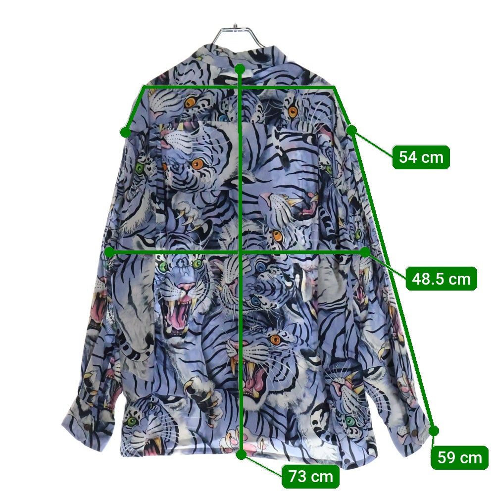 WACKO MARIA(ワコマリア) ×TIM LEHI HAWAIIAN SHIRT TIMLEHI-WM-HI25 ティムリーハイ 長袖ハワイアンシャツ アロハシャツ ブルー