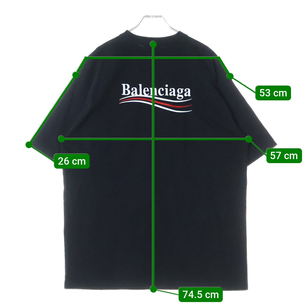 BALENCIAGA(バレンシアガ) キャンペーンロゴ刺繍 半袖Tシャツ カットソー 641675 TKVJ1 ブラック