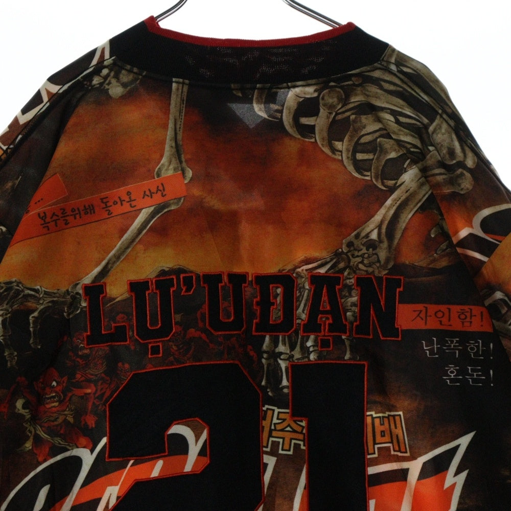 LU'U DAN(ルーダン) 25SS HOCKEY TOP L-D ホッケートップ半袖Tシャツ オレンジ/ブラック MT087J_TJ