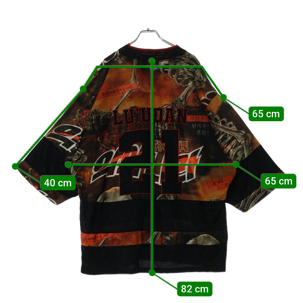 LU'U DAN(ルーダン) 25SS HOCKEY TOP L-D ホッケートップ半袖Tシャツ オレンジ/ブラック MT087J_TJ