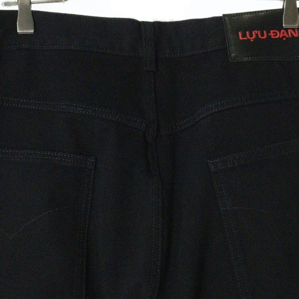 LU'U DAN(ルーダン) 25SS SIDE ZIP JEANS サイドジップデニムワイドパンツ ブラック MP059D_WD