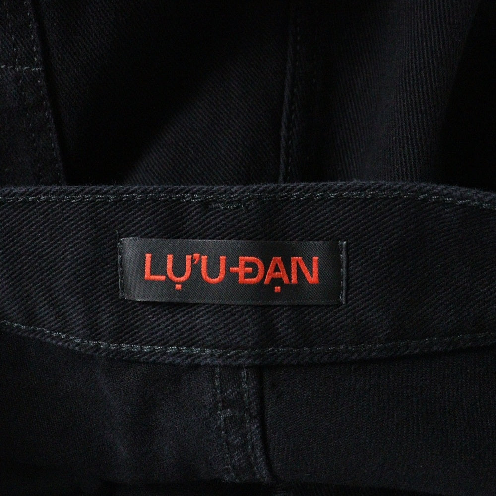 LU'U DAN(ルーダン) 25SS SIDE ZIP JEANS サイドジップデニムワイドパンツ ブラック MP059D_WD