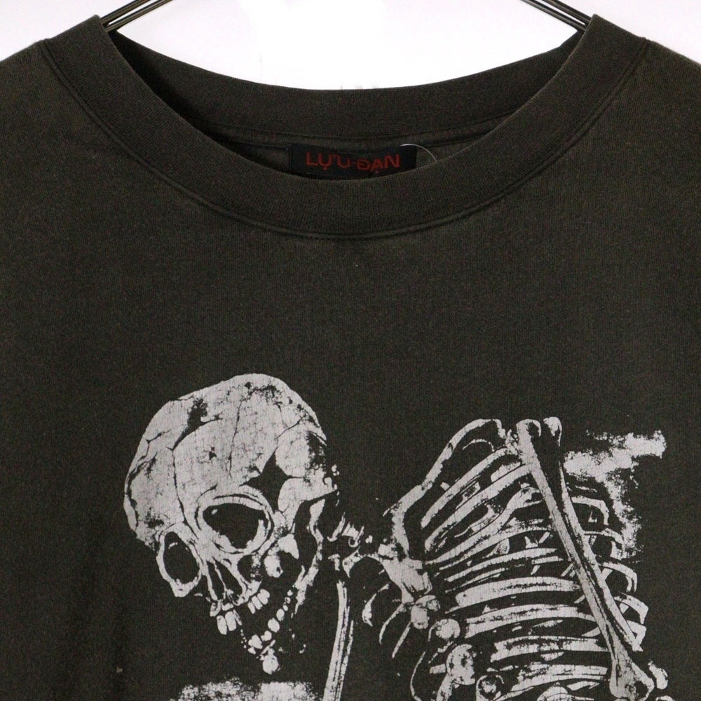 LU'U DAN(ルーダン) 25SS PADDED TEE パテッドヴィンテージプリント半袖Tシャツ グレー T093J_HJ