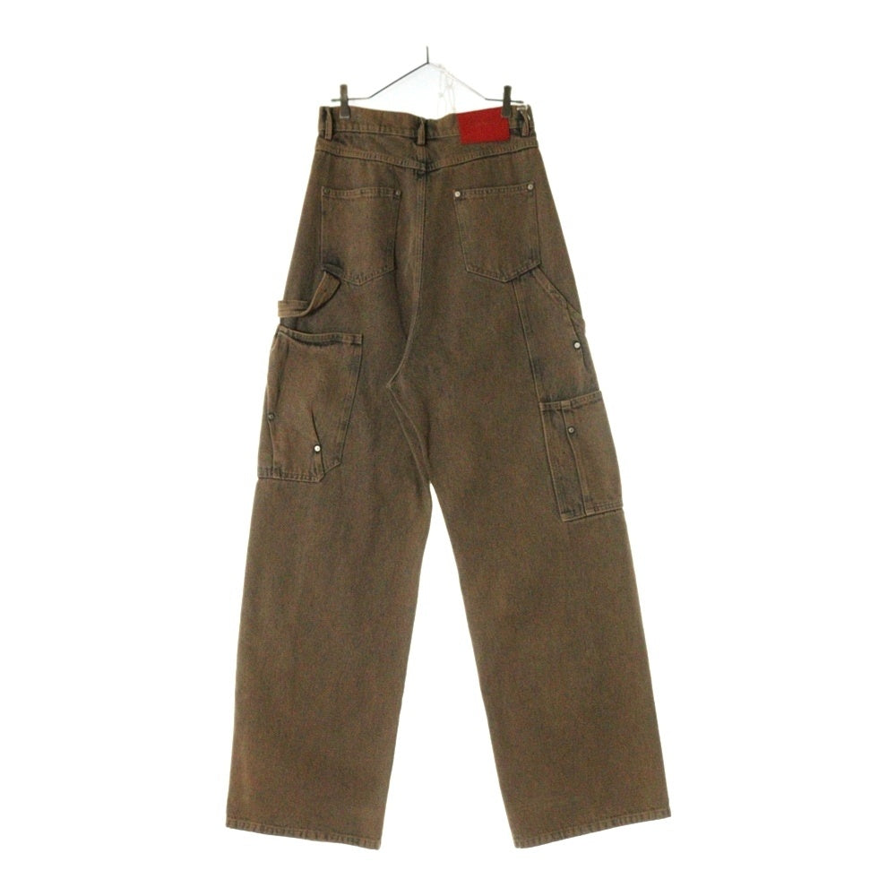 KUSIKOHC(クシコック) 24AW WORKWEAR MULTI RIVET DENIM ワークウェアマルチリベットデニムパンツ ブラウン KUF4MT12BP-TE427