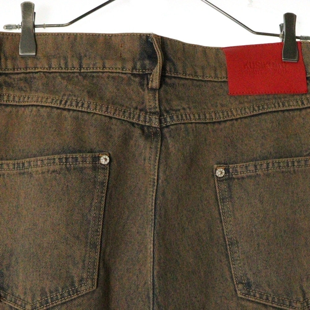 KUSIKOHC(クシコック) 24AW WORKWEAR MULTI RIVET DENIM ワークウェアマルチリベットデニムパンツ ブラウン KUF4MT12BP-TE427