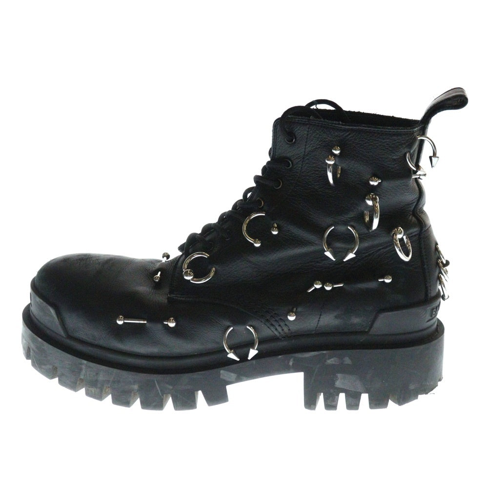 BALENCIAGA(バレンシアガ) STRIKE 20MM ストライクピアーシングレザーブーツ 763495 ブラック